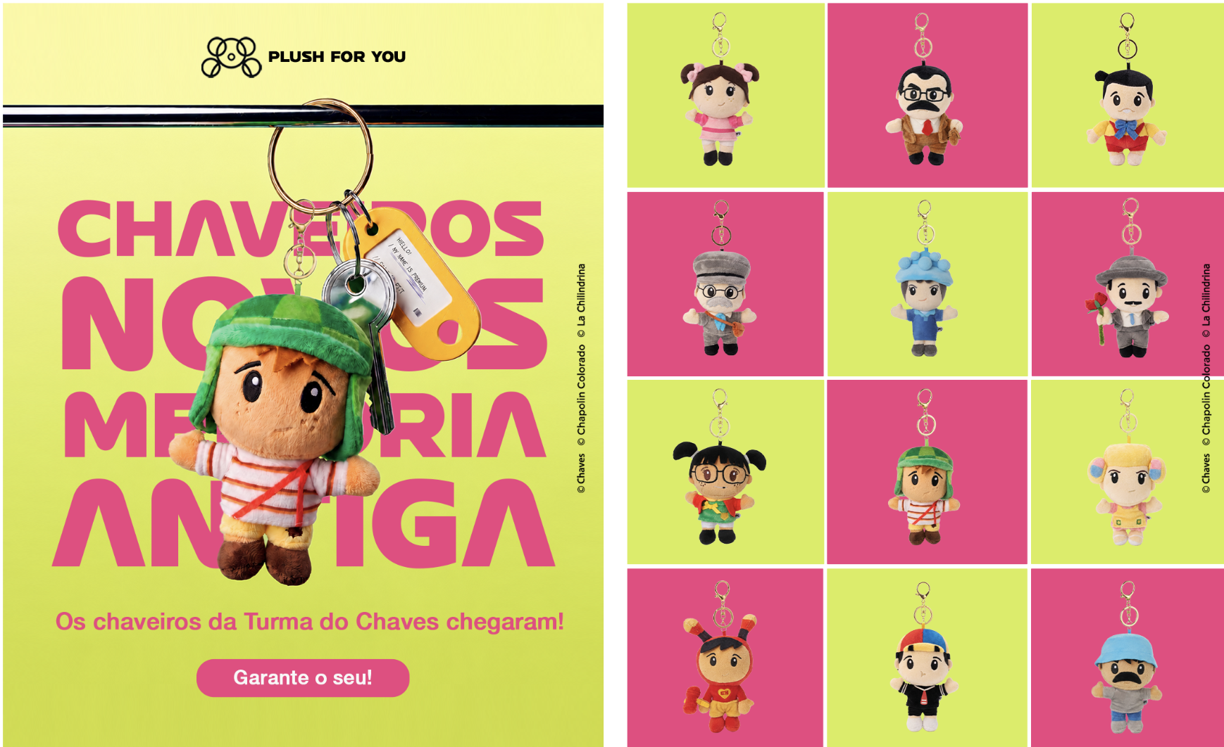 Chaveiros PFY Turma do Chaves