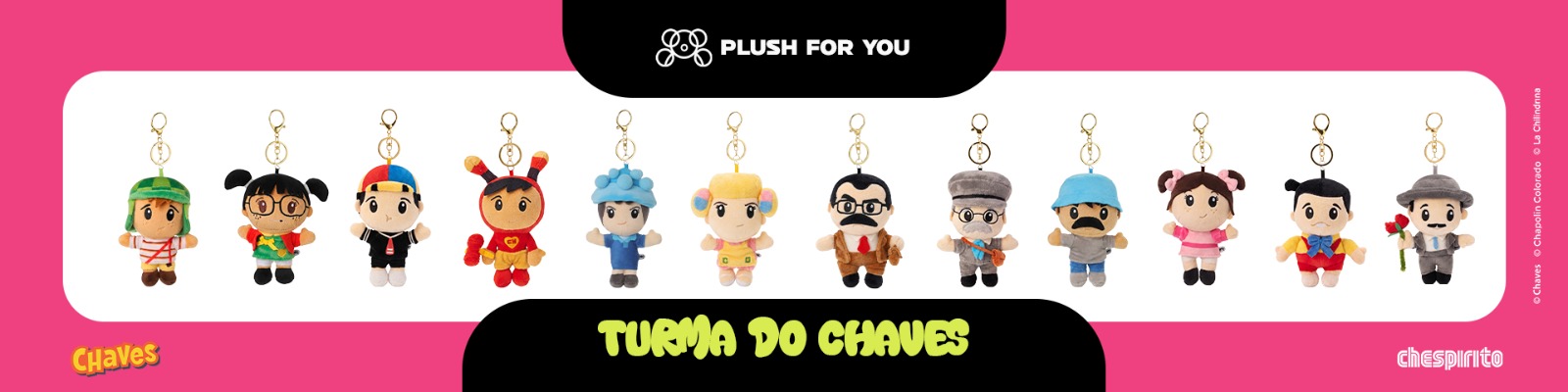 Coleção completa de chaveiros PFY!® Turma do Chaves