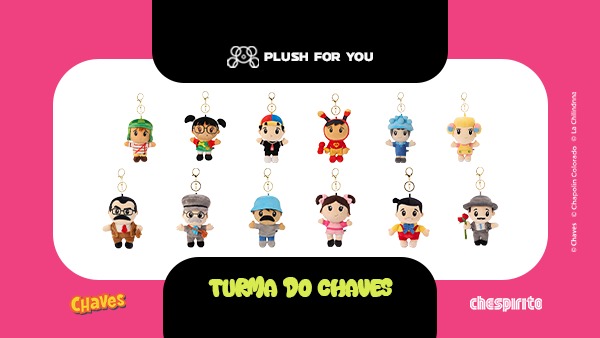 Coleção completa de chaveiros PFY!® Turma do Chaves